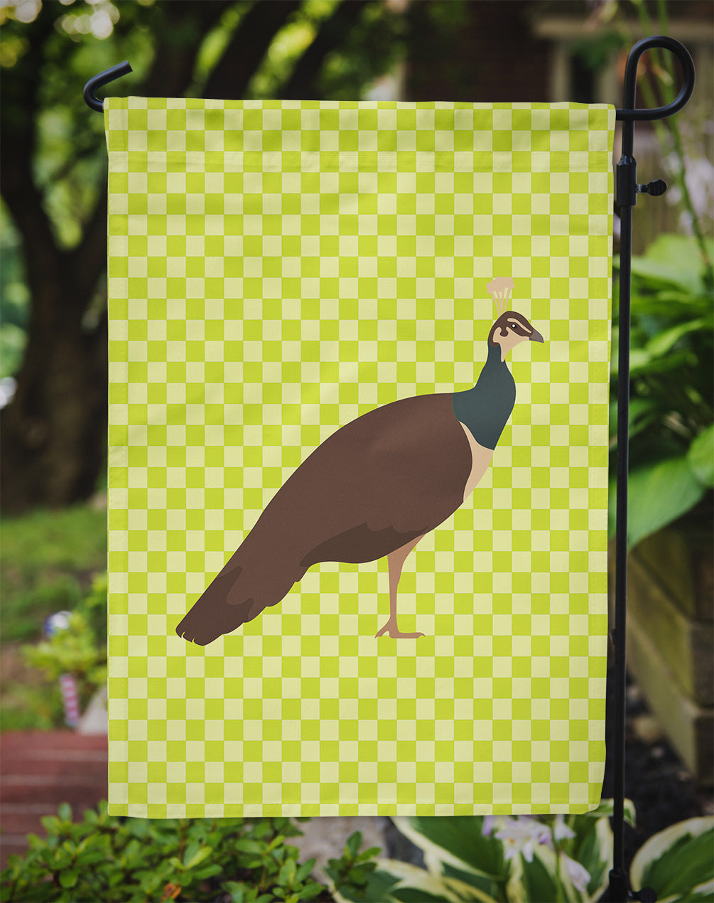 Indian Peahen Peafowl Green Garden Flag Mailbox Decorative Yard Banner Outside Patio Artwork for Flower Beds, Garden Size, Multicolor