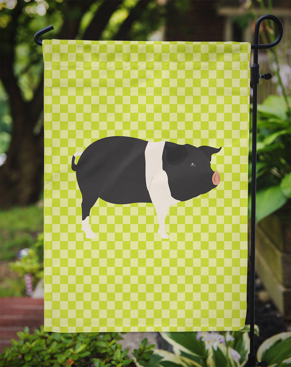 Hampshire Pig Green Garden Flag Mailbox Decorative Yard Banner Outside Patio Artwork for Flower Beds, Garden Size, Multicolor
