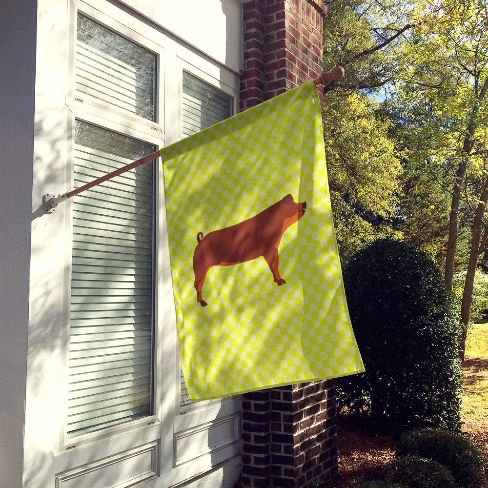 Duroc Pig Green House Flag 28x40 Porch Sleeve Pole Decorative Outside Yard Banner Artwork Wall Hanging, Polyester