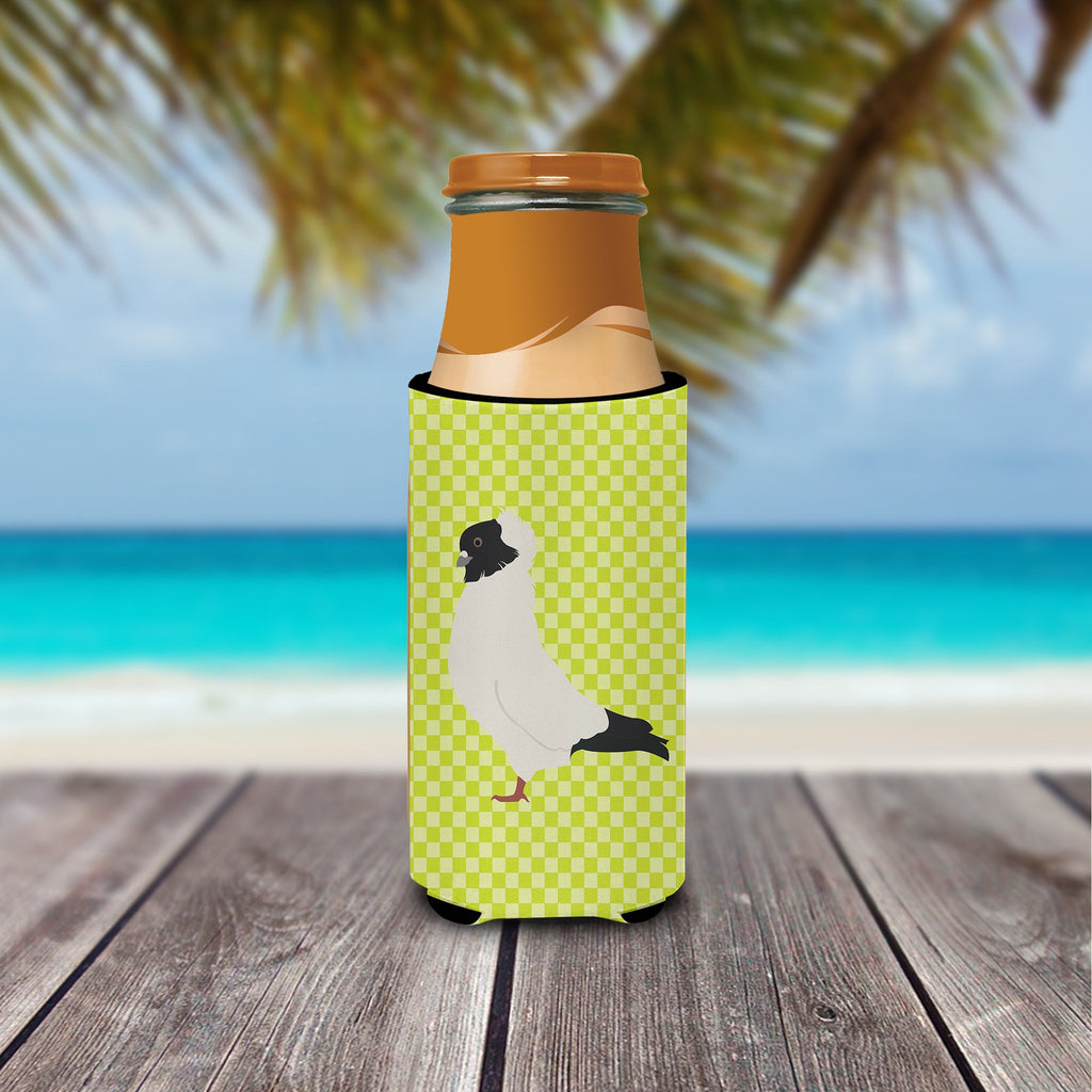 Nun Pigeon Green Slim Can Hugger , Insulated Foam Hugger for 12 oz Slim Cans, Beer Bottles & Water Bottles, Printed in USA