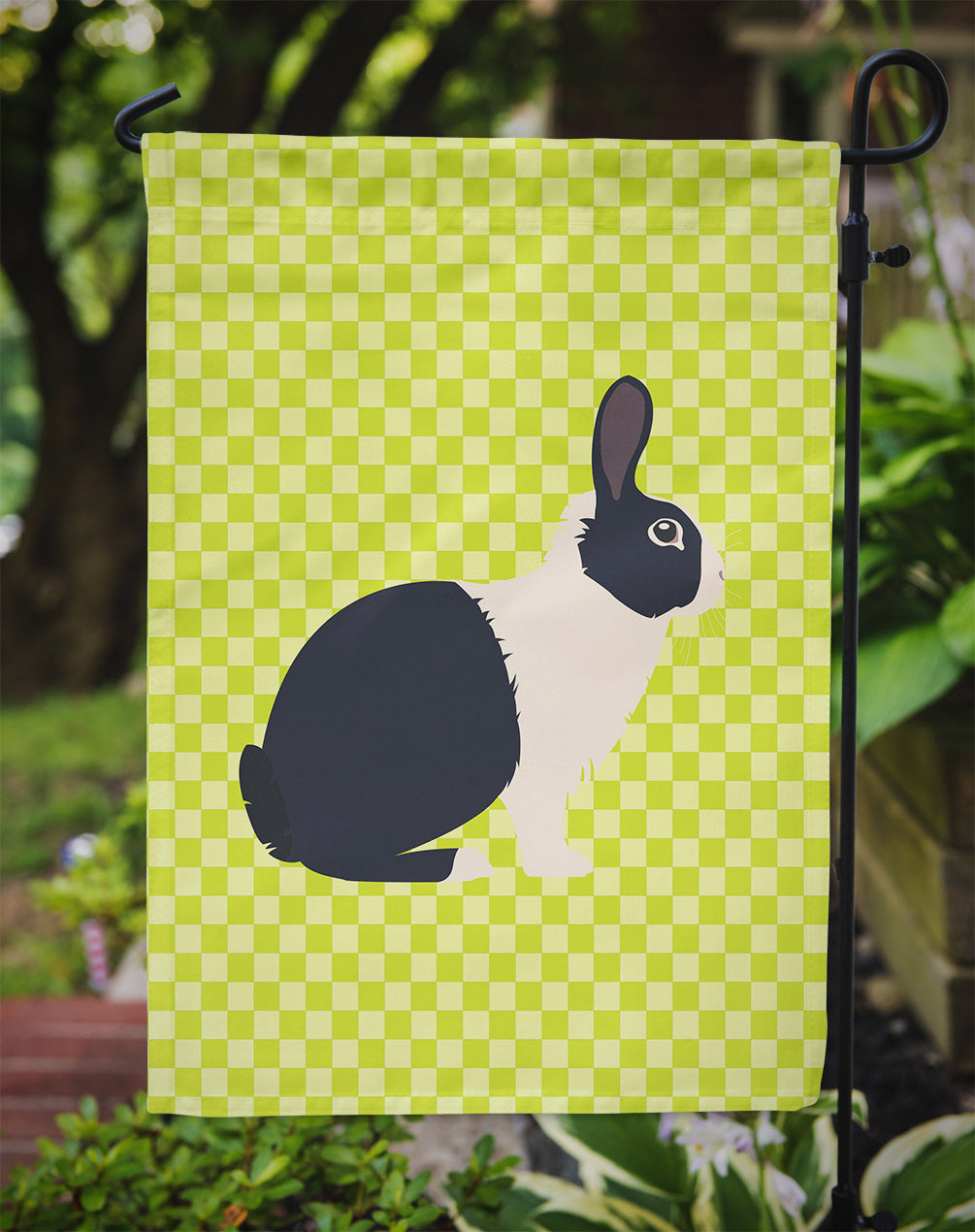 Dutch Rabbit Green Garden Flag Mailbox Decorative Yard Banner Outside Patio Artwork for Flower Beds, Garden Size, Multicolor
