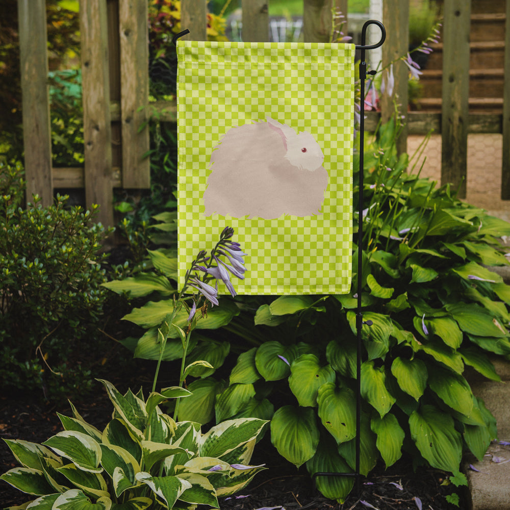Fluffy Angora Rabbit Green Garden Flag Mailbox Decorative Yard Banner Outside Patio Artwork for Flower Beds, Garden Size, Multicolor