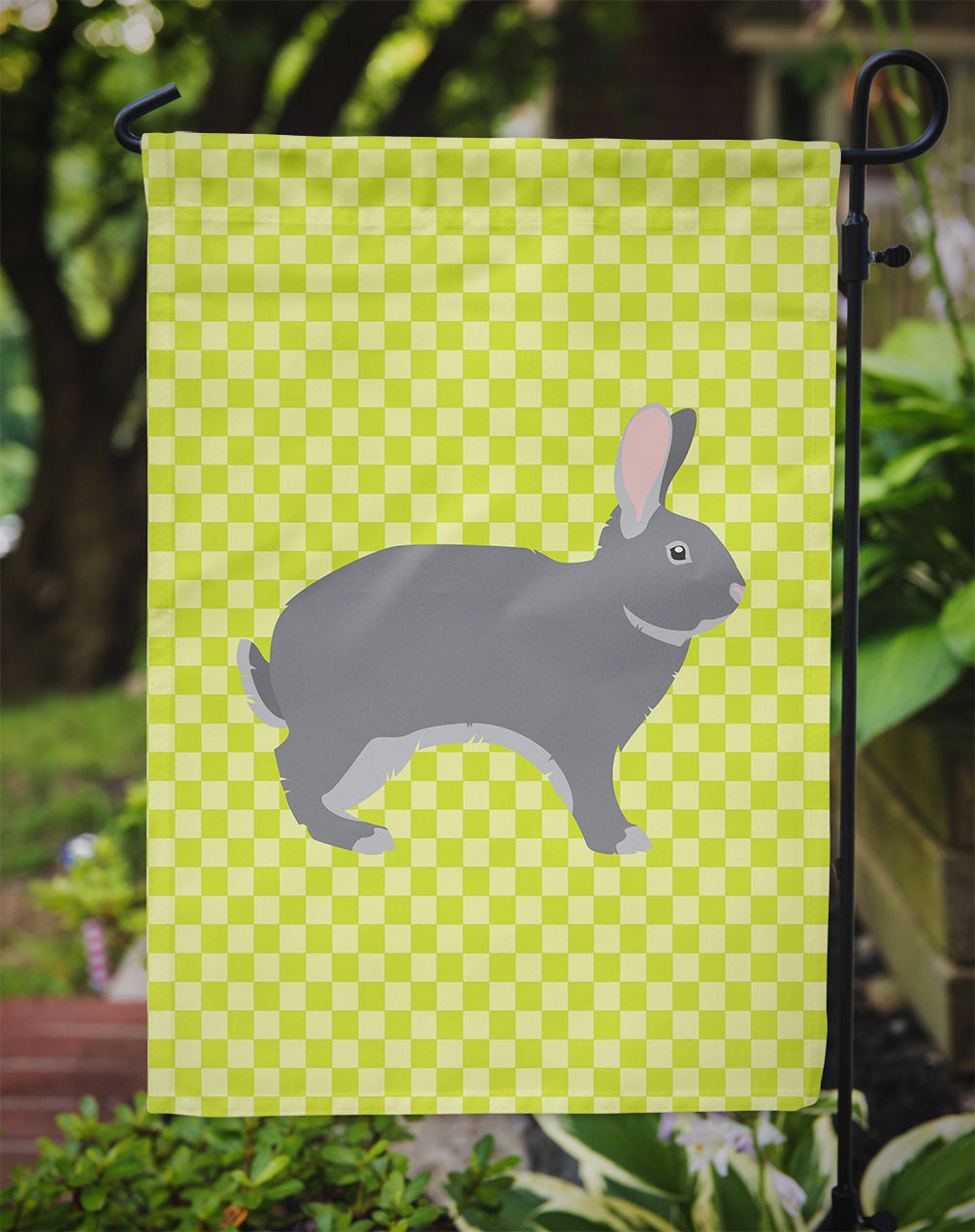 Giant Chinchilla Rabbit Green Garden Flag Mailbox Decorative Yard Banner Outside Patio Artwork for Flower Beds, Garden Size, Multicolor