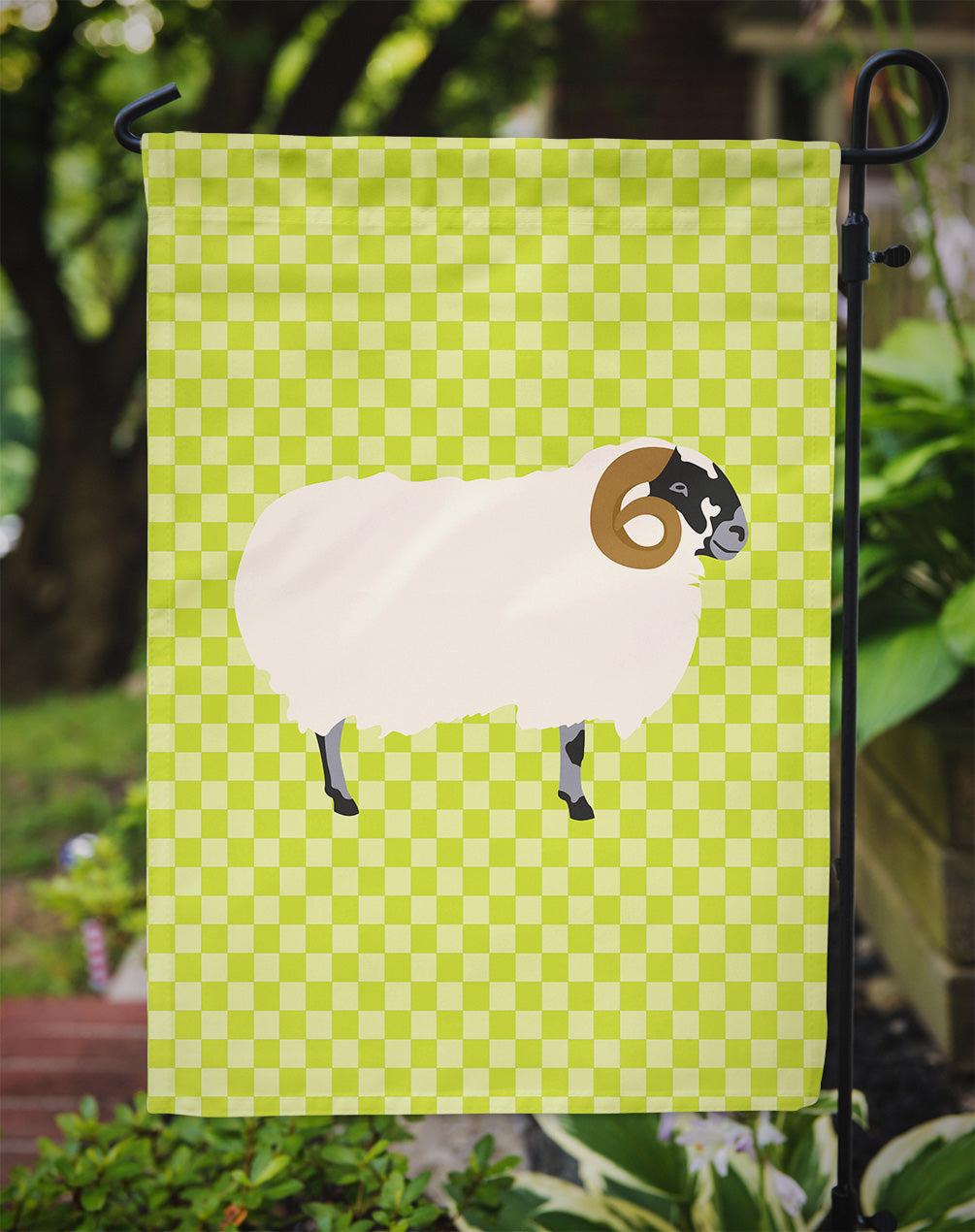 Scottish Blackface Sheep Green Garden Flag Mailbox Decorative Yard Banner Outside Patio Artwork for Flower Beds, Garden Size, Multicolor