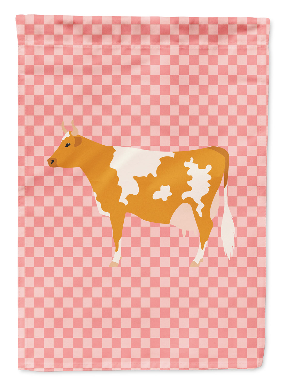 Guernsey Cow Pink Check Garden Flag Mailbox Decorative Yard Banner Outside Patio Artwork for Flower Beds, Garden Size, Multicolor