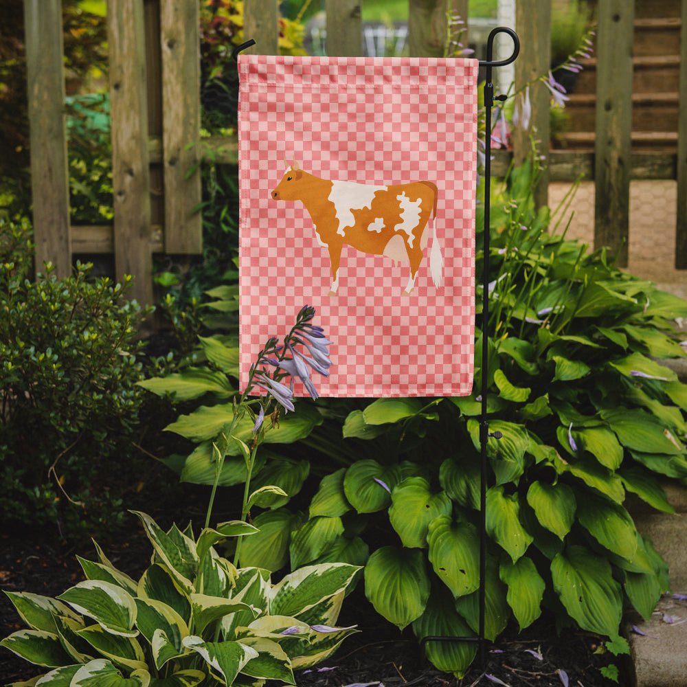 Guernsey Cow Pink Check Garden Flag Mailbox Decorative Yard Banner Outside Patio Artwork for Flower Beds, Garden Size, Multicolor