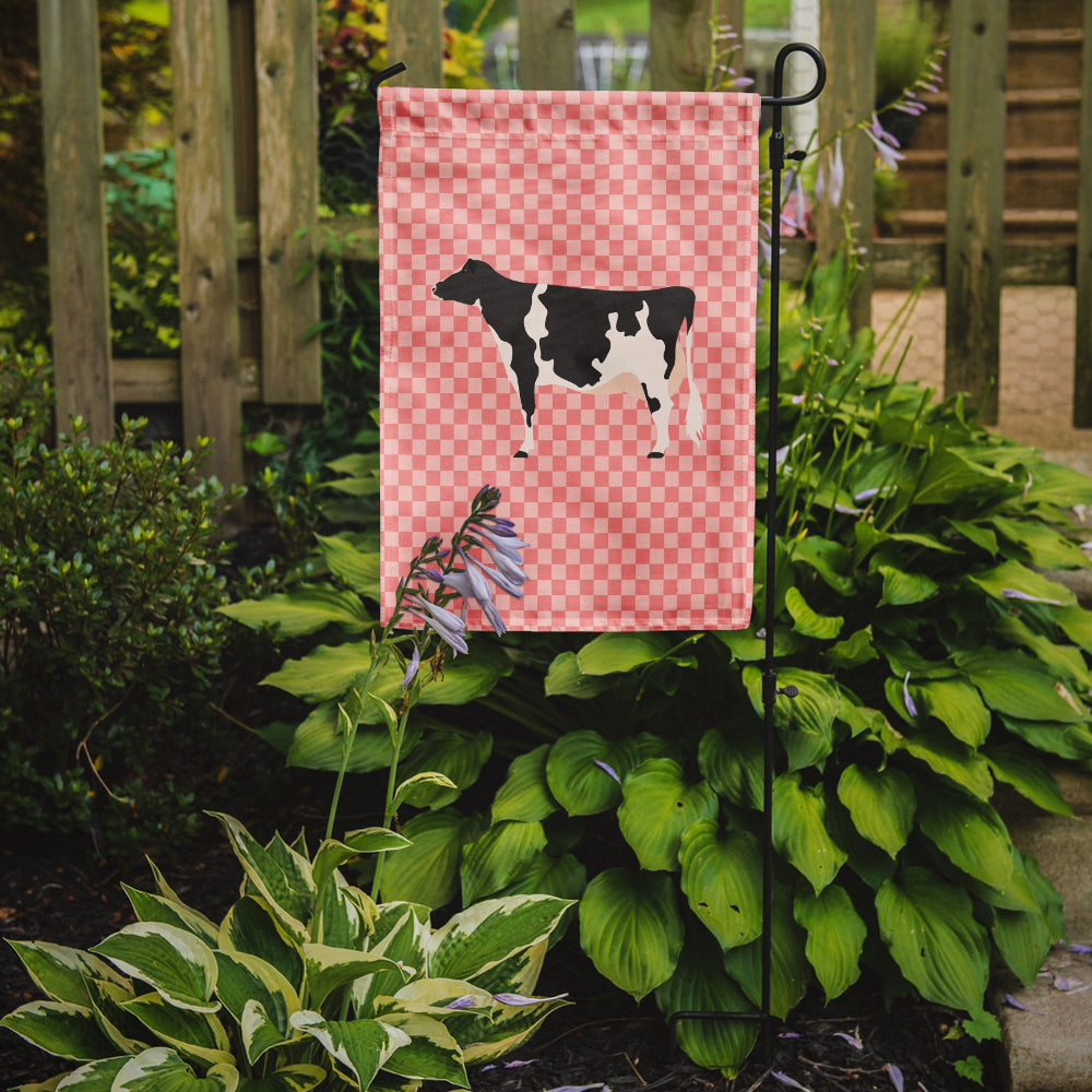 Holstein Cow Pink Check Garden Flag Mailbox Decorative Yard Banner Outside Patio Artwork for Flower Beds, Garden Size, Multicolor