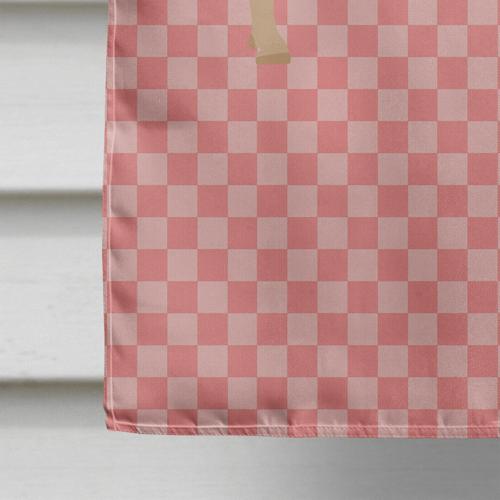 Charolais Cow Pink Check House Flag 28x40 Porch Sleeve Pole Decorative Outside Yard Banner Artwork Wall Hanging, Polyester