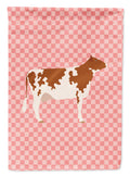 Ayrshire Cow Pink Check Garden Flag Mailbox Decorative Yard Banner Outside Patio Artwork for Flower Beds, Garden Size, Multicolor