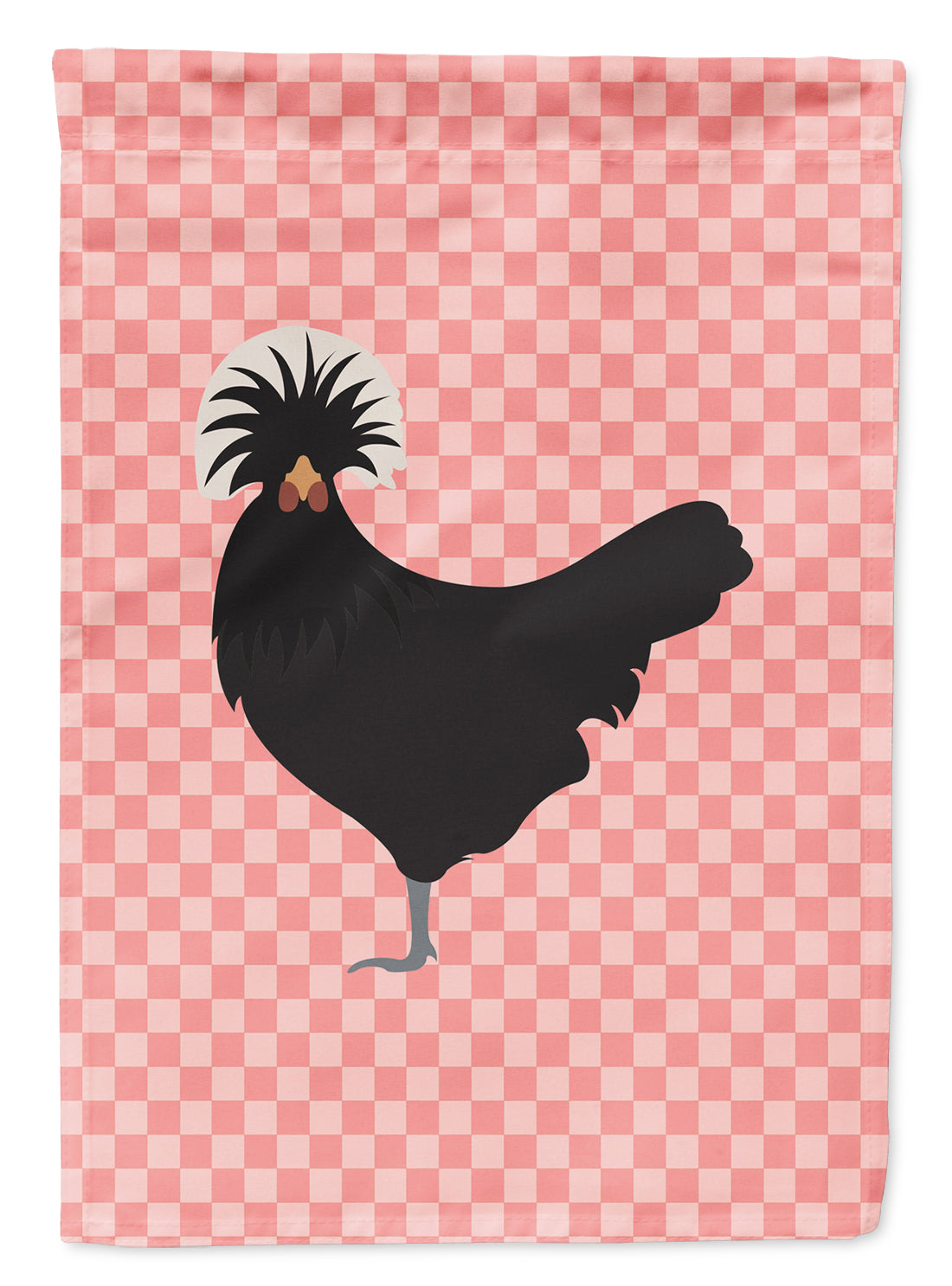 Polish Poland Chicken Pink Check Garden Flag Mailbox Decorative Yard Banner Outside Patio Artwork for Flower Beds, Garden Size, Multicolor