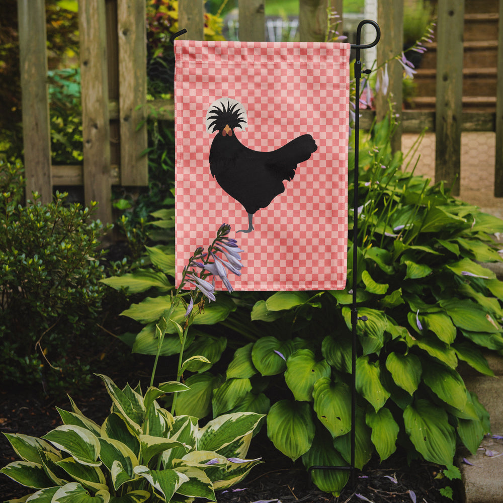 Polish Poland Chicken Pink Check Garden Flag Mailbox Decorative Yard Banner Outside Patio Artwork for Flower Beds, Garden Size, Multicolor