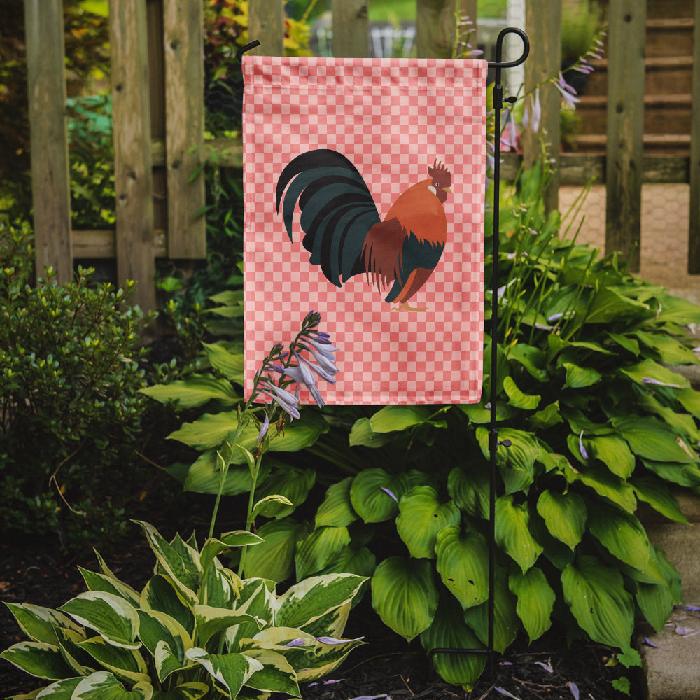 Dutch Bantam Chicken Pink Check Garden Flag Mailbox Decorative Yard Banner Outside Patio Artwork for Flower Beds, Garden Size, Multicolor