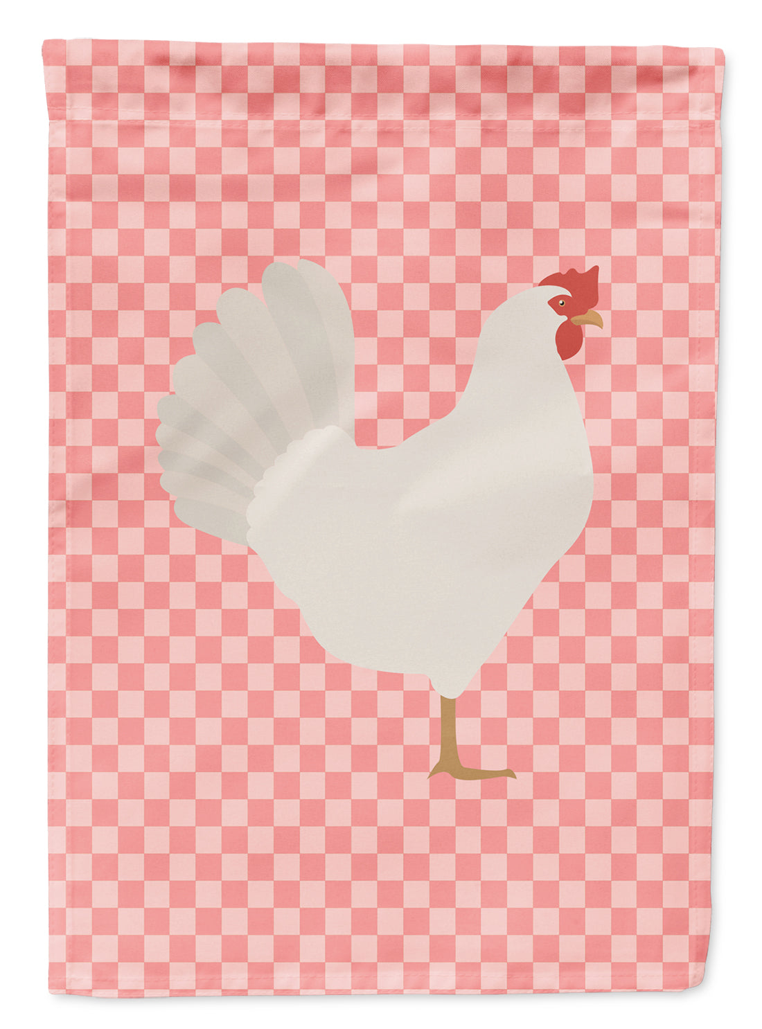 Leghorn Chicken Pink Check Garden Flag Mailbox Decorative Yard Banner Outside Patio Artwork for Flower Beds, Garden Size, Multicolor
