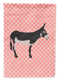 American Mammoth Jack Donkey Pink Check Garden Flag Mailbox Decorative Yard Banner Outside Patio Artwork for Flower Beds, Garden Size, Multicolor