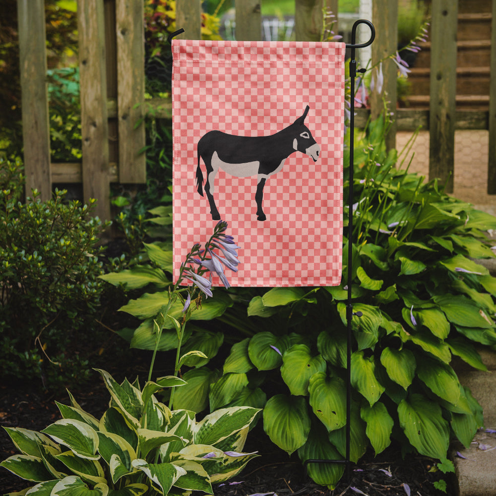 American Mammoth Jack Donkey Pink Check Garden Flag Mailbox Decorative Yard Banner Outside Patio Artwork for Flower Beds, Garden Size, Multicolor