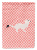 Stoat Short-tailed Weasel Pink Check Garden Flag Mailbox Decorative Yard Banner Outside Patio Artwork for Flower Beds, Garden Size, Multicolor