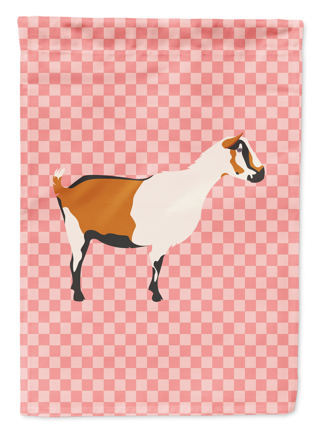 Alpine Goat Pink Check Garden Flag Mailbox Decorative Yard Banner Outside Patio Artwork for Flower Beds, Garden Size, Multicolor