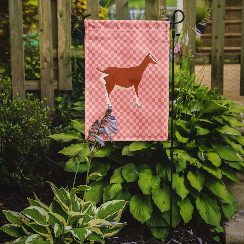 Toggenburger Goat Pink Check Garden Flag Mailbox Decorative Yard Banner Outside Patio Artwork for Flower Beds, Garden Size, Multicolor