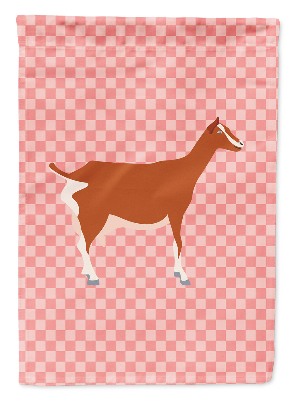 Toggenburger Goat Pink Check Garden Flag Mailbox Decorative Yard Banner Outside Patio Artwork for Flower Beds, Garden Size, Multicolor