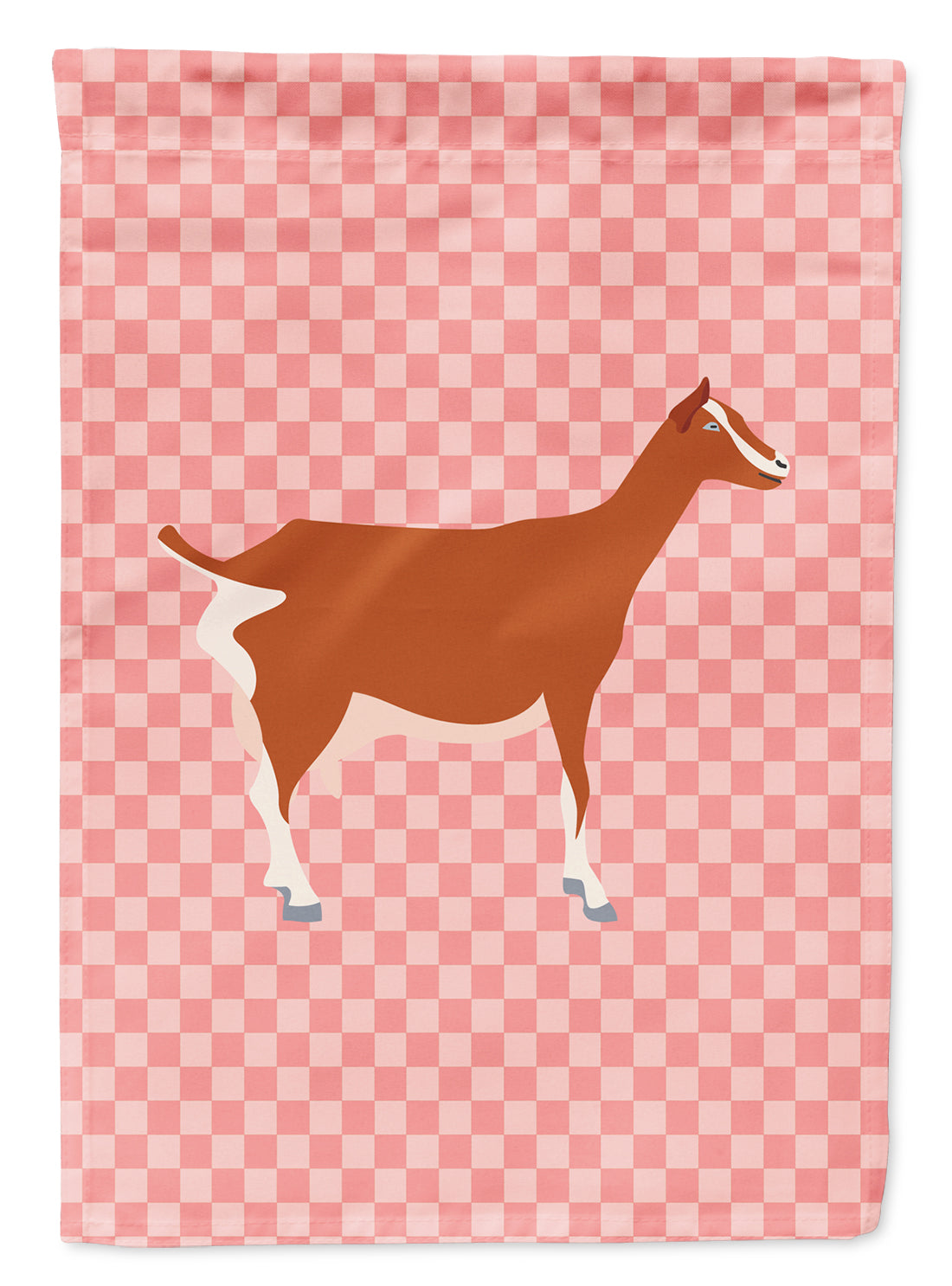 Toggenburger Goat Pink Check Garden Flag Mailbox Decorative Yard Banner Outside Patio Artwork for Flower Beds, Garden Size, Multicolor