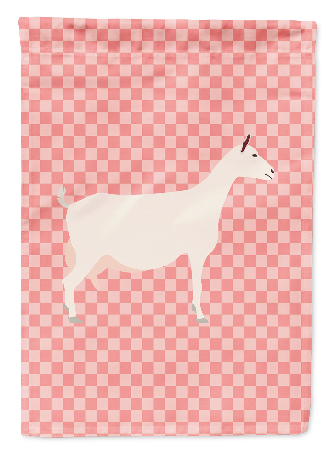 Saanen Goat Pink Check Garden Flag Mailbox Decorative Yard Banner Outside Patio Artwork for Flower Beds, Garden Size, Multicolor