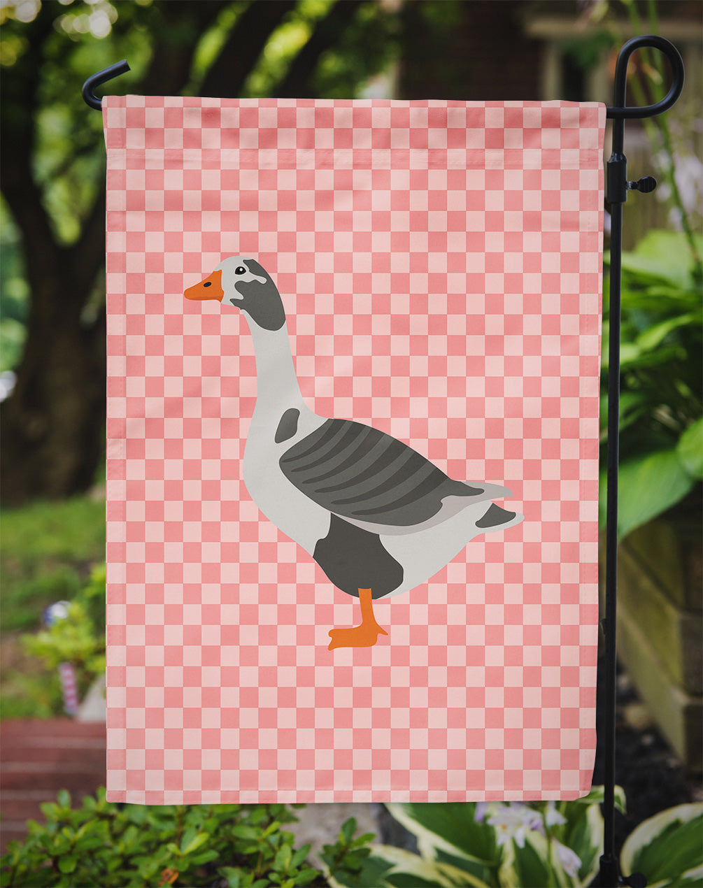 West of England Goose Pink Check Garden Flag Mailbox Decorative Yard Banner Outside Patio Artwork for Flower Beds, Garden Size, Multicolor