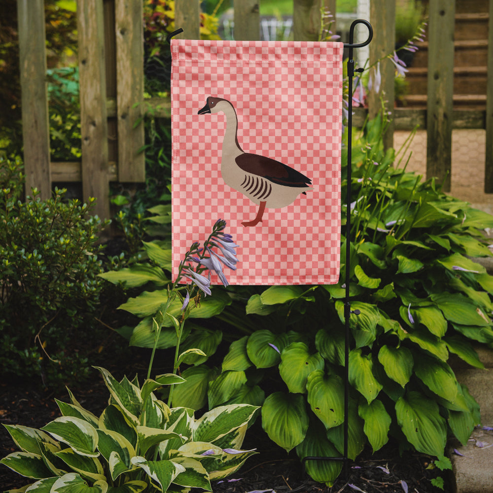 Chinese Goose Pink Check Garden Flag Mailbox Decorative Yard Banner Outside Patio Artwork for Flower Beds, Garden Size, Multicolor