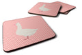 Roman Goose Pink Check Foam Coasters Set of 4 Cup Coasters for Indoor Outdoor, Tabletop Protection, Anti Slip, Mouse pad Material