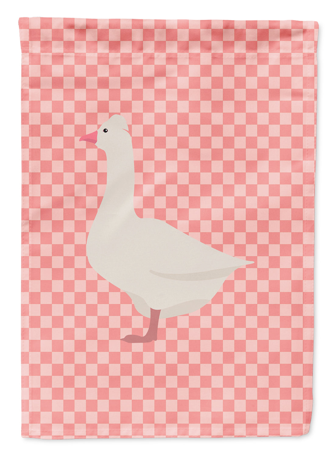 Roman Goose Pink Check Garden Flag Mailbox Decorative Yard Banner Outside Patio Artwork for Flower Beds, Garden Size, Multicolor