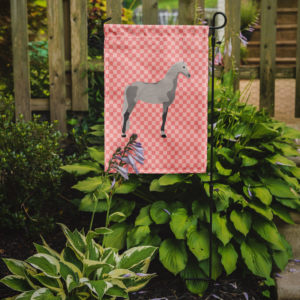 Orlov Trotter Horse Pink Check Garden Flag Mailbox Decorative Yard Banner Outside Patio Artwork for Flower Beds, Garden Size, Multicolor