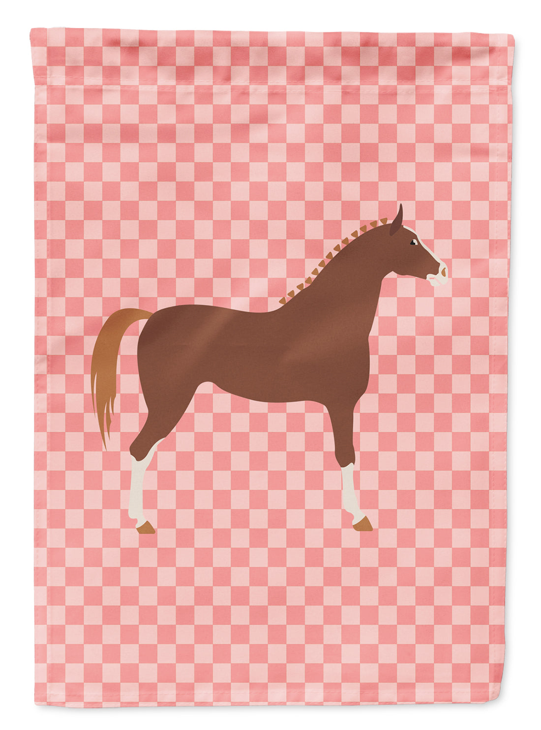 Hannoverian Horse Pink Check Garden Flag Mailbox Decorative Yard Banner Outside Patio Artwork for Flower Beds, Garden Size, Multicolor