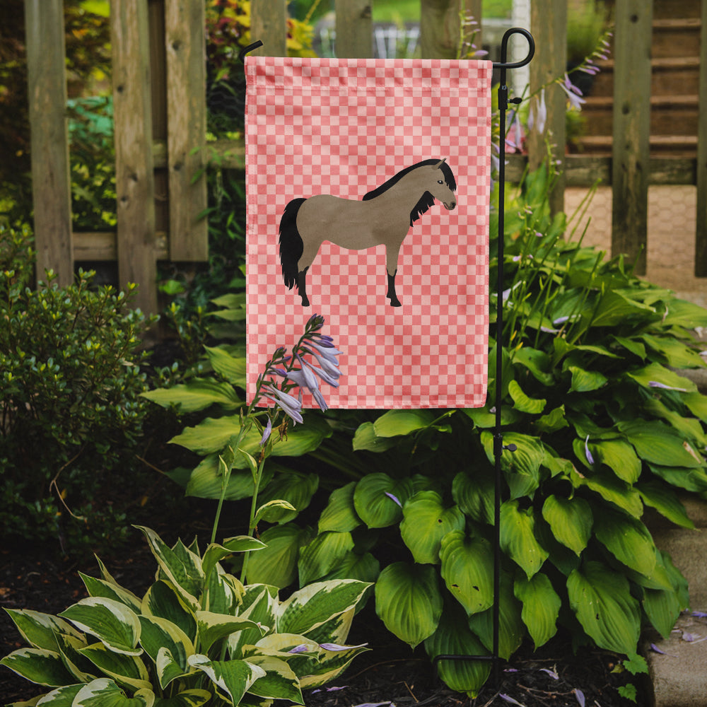 Welsh Pony Horse Pink Check Garden Flag Mailbox Decorative Yard Banner Outside Patio Artwork for Flower Beds, Garden Size, Multicolor