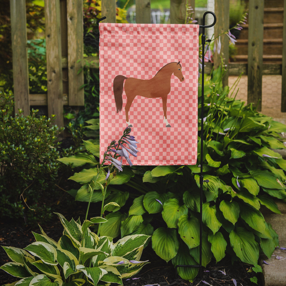 Arabian Horse Pink Check Garden Flag Mailbox Decorative Yard Banner Outside Patio Artwork for Flower Beds, Garden Size, Multicolor