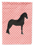 Friesian Horse Pink Check Garden Flag Mailbox Decorative Yard Banner Outside Patio Artwork for Flower Beds, Garden Size, Multicolor