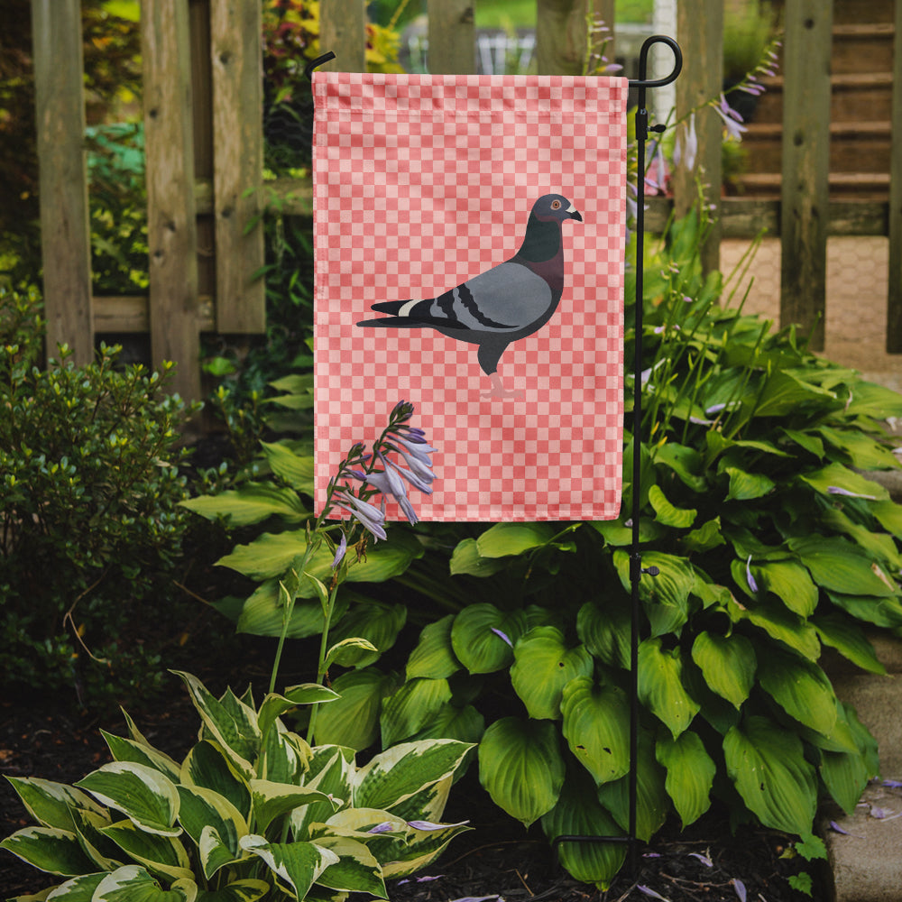 Racing Pigeon Pink Check Garden Flag Mailbox Decorative Yard Banner Outside Patio Artwork for Flower Beds, Garden Size, Multicolor