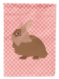 Lionhead Rabbit Pink Check Garden Flag Mailbox Decorative Yard Banner Outside Patio Artwork for Flower Beds, Garden Size, Multicolor