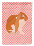 English Lop Rabbit Pink Check Garden Flag Mailbox Decorative Yard Banner Outside Patio Artwork for Flower Beds, Garden Size, Multicolor