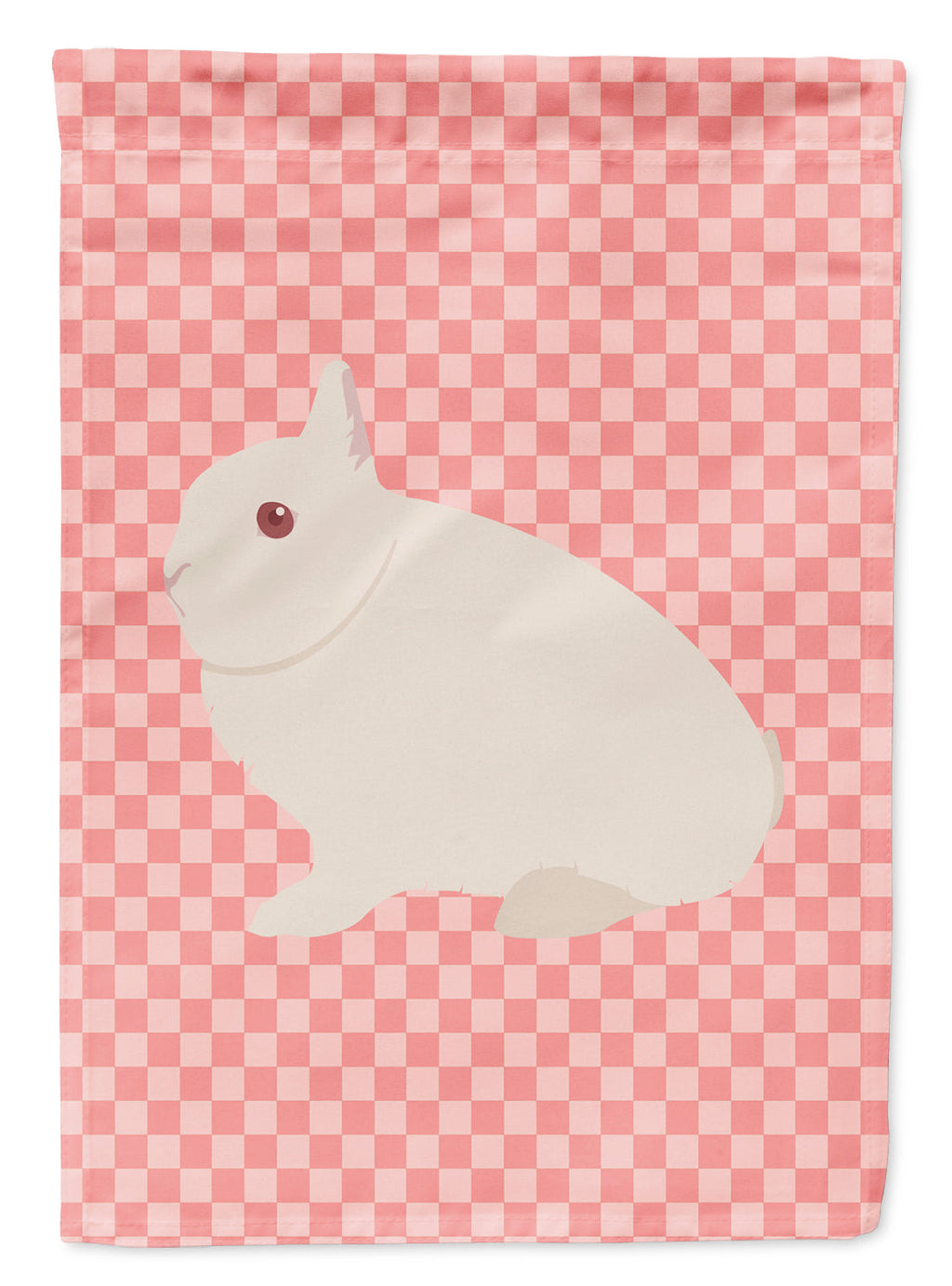 Hermelin Rabbit Pink Check Garden Flag Mailbox Decorative Yard Banner Outside Patio Artwork for Flower Beds, Garden Size, Multicolor