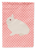 Hermelin Rabbit Pink Check Garden Flag Mailbox Decorative Yard Banner Outside Patio Artwork for Flower Beds, Garden Size, Multicolor