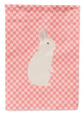 New Zealand White Rabbit Pink Check Garden Flag Mailbox Decorative Yard Banner Outside Patio Artwork for Flower Beds, Garden Size, Multicolor