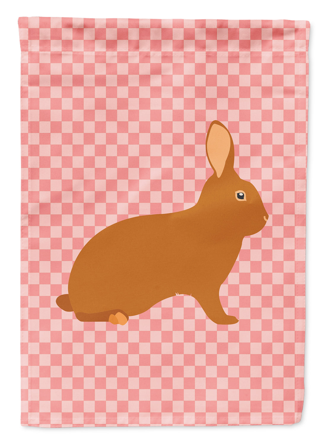 Rex Rabbit Pink Check Garden Flag Mailbox Decorative Yard Banner Outside Patio Artwork for Flower Beds, Garden Size, Multicolor