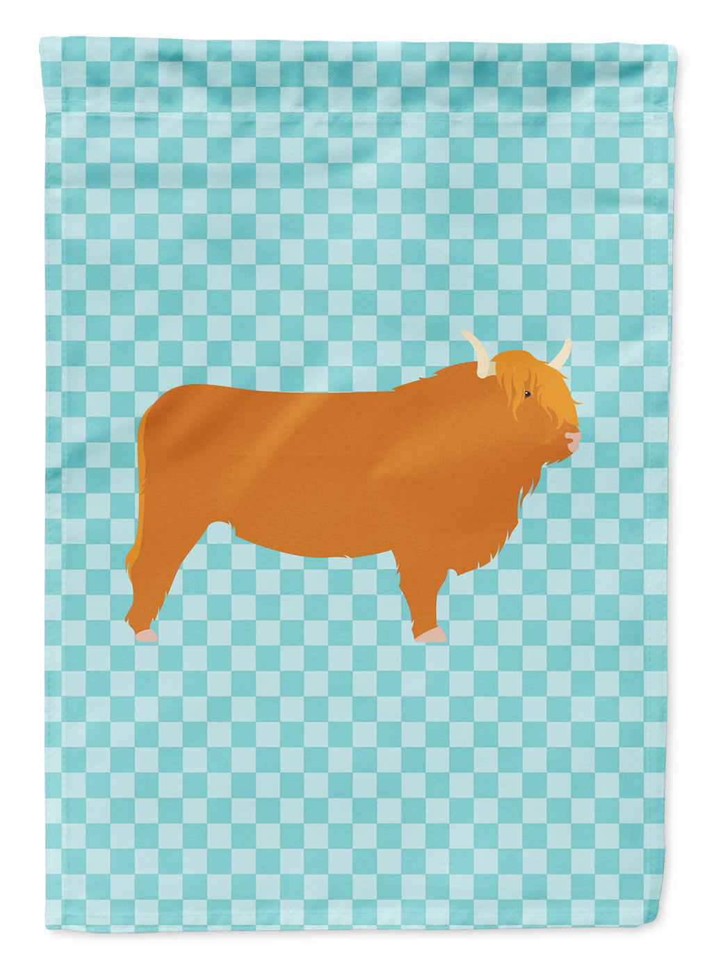 Highland Cow Blue Check Garden Flag Mailbox Decorative Yard Banner Outside Patio Artwork for Flower Beds, Garden Size, Multicolor