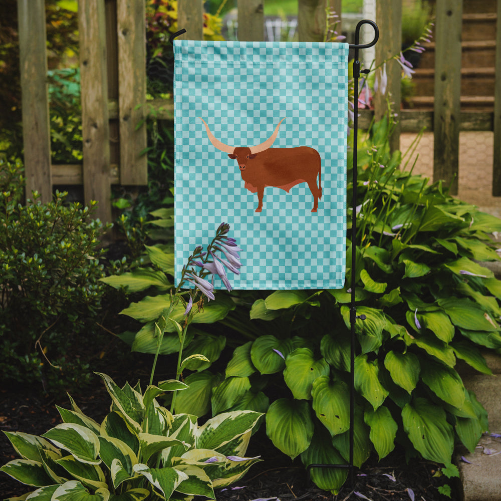 Ankole-Watusu Cow Blue Check Garden Flag Mailbox Decorative Yard Banner Outside Patio Artwork for Flower Beds, Garden Size, Multicolor