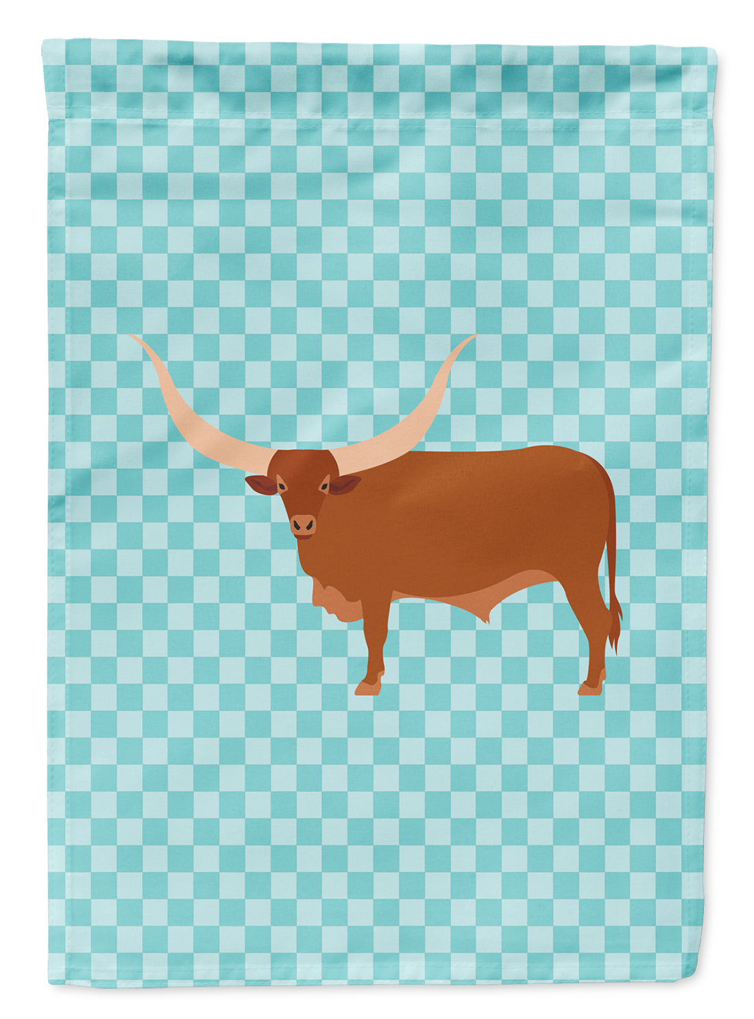 Ankole-Watusu Cow Blue Check Garden Flag Mailbox Decorative Yard Banner Outside Patio Artwork for Flower Beds, Garden Size, Multicolor