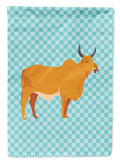 Zebu Indicine Cow Blue Check Garden Flag Mailbox Decorative Yard Banner Outside Patio Artwork for Flower Beds, Garden Size, Multicolor