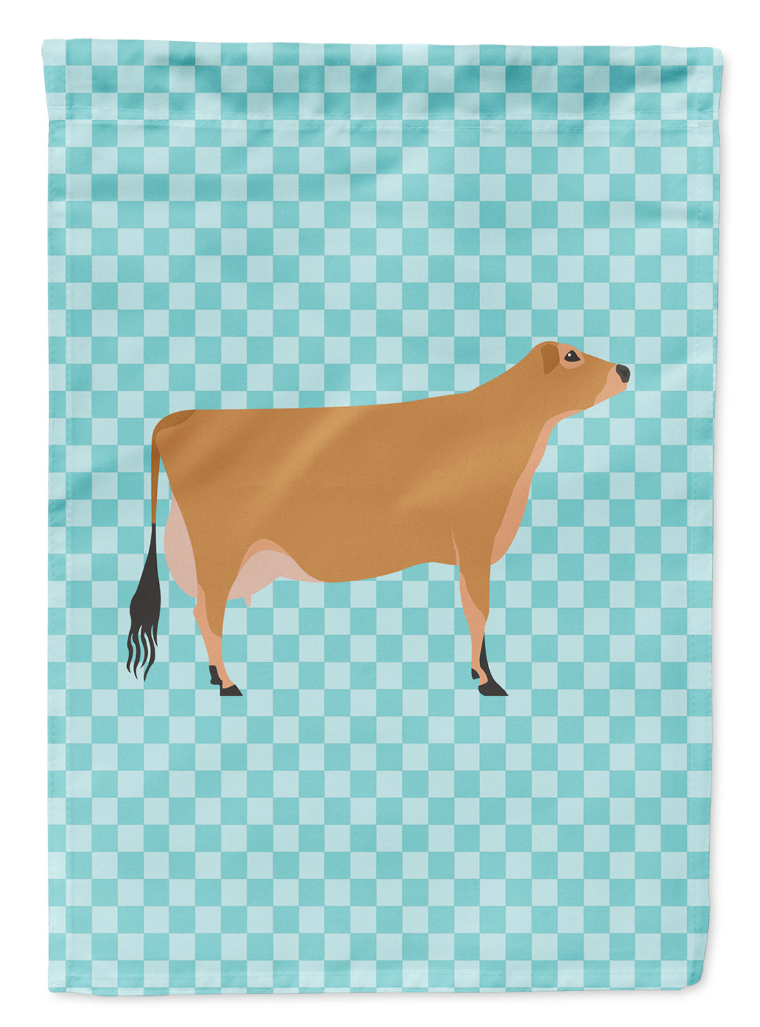 Jersey Cow Blue Check Garden Flag Mailbox Decorative Yard Banner Outside Patio Artwork for Flower Beds, Garden Size, Multicolor