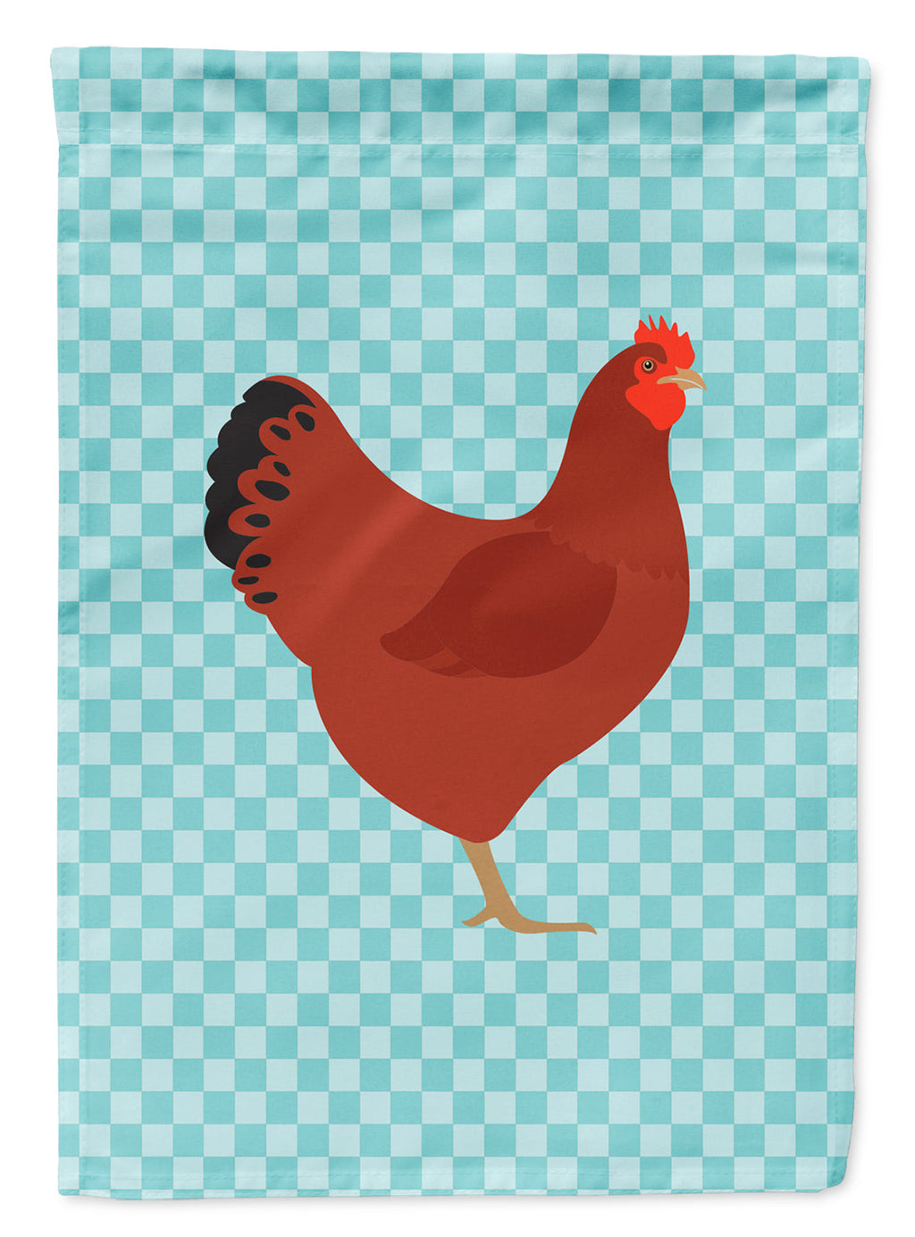 New Hampshire Red Chicken Blue Check Garden Flag Mailbox Decorative Yard Banner Outside Patio Artwork for Flower Beds, Garden Size, Multicolor