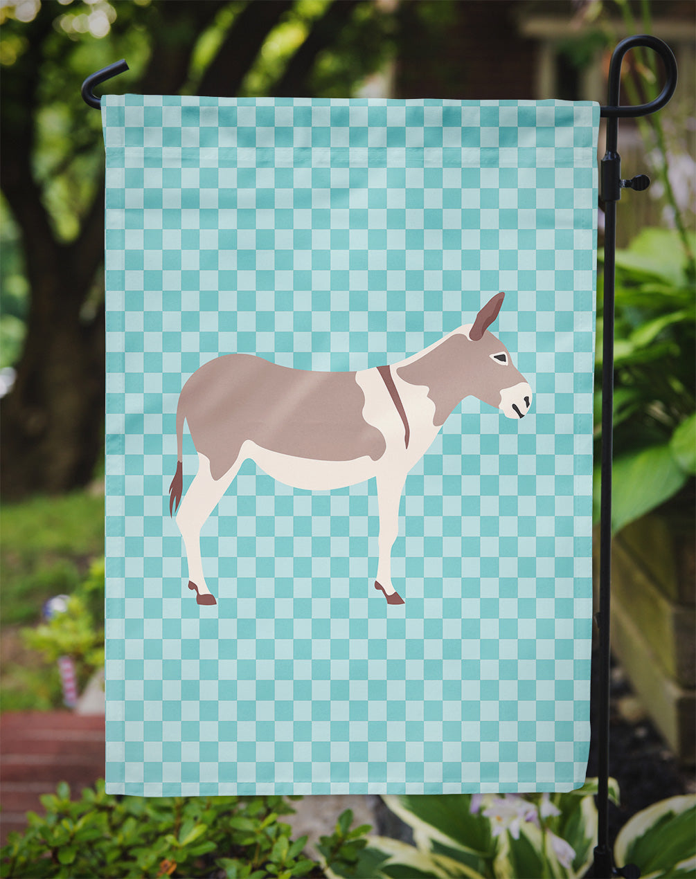 Australian Teamster Donkey Blue Check Garden Flag Mailbox Decorative Yard Banner Outside Patio Artwork for Flower Beds, Garden Size, Multicolor