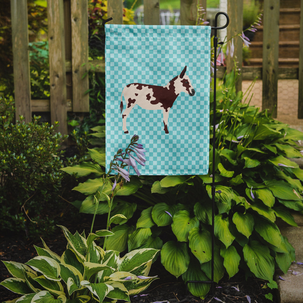 American Spotted Donkey Blue Check Garden Flag Mailbox Decorative Yard Banner Outside Patio Artwork for Flower Beds, Garden Size, Multicolor