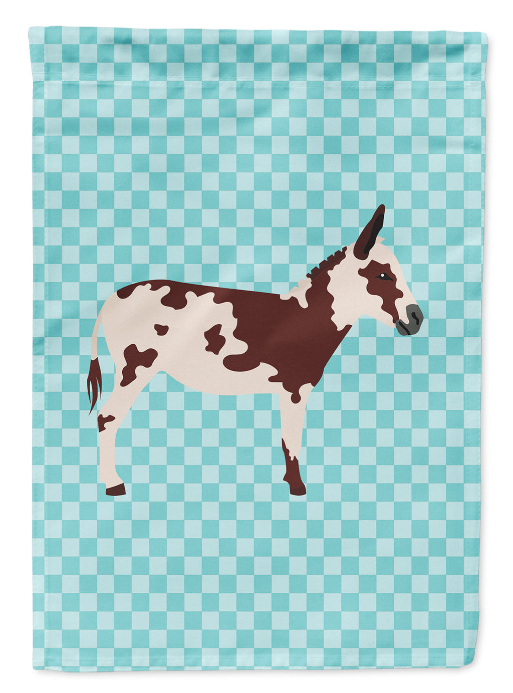 American Spotted Donkey Blue Check Garden Flag Mailbox Decorative Yard Banner Outside Patio Artwork for Flower Beds, Garden Size, Multicolor